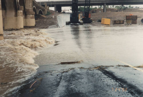 Runoff in Salt River Over Northbound Mill Avenue