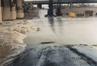 Runoff in Salt River Over Northbound Mill Avenue