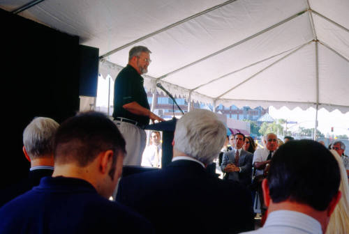 Speaker at Brickyard dedication
