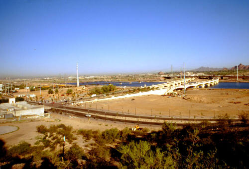 Mill Ave bridges from Hayden Butte