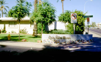 Date Palm Manor sign, W. Palmcroft Dr. and S. Mill Ave.