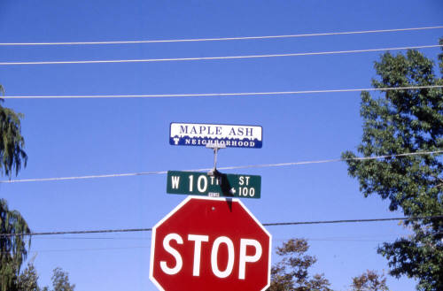 Maple-Ash Neighborhood street sign