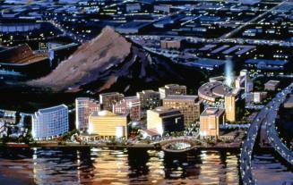 Watercolor Rendition of Future Development of Tempe Town Lake