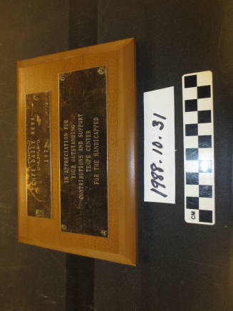 Trophy Plaque - Support to Tempe Center for the Handicapped