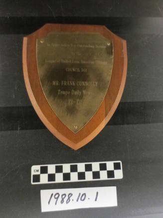 Plaque- Awarded by League of United Latin American Citizens to Tempe Daily News
