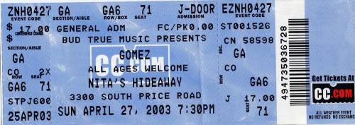Ticket: Gomez - Nita's Hideaway