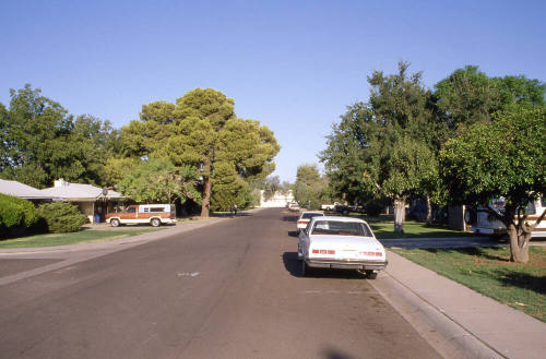 Residential street near E. Apache Blvd.