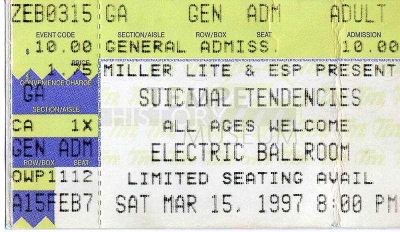 Suicidal Tendencies March Ticket