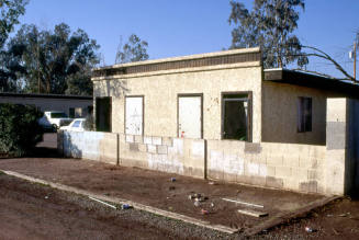 Small stucco building