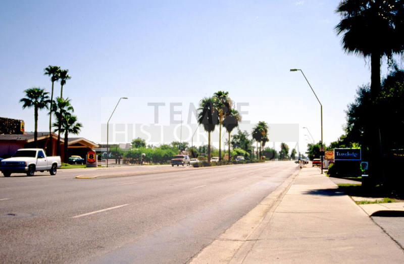 Apache Blvd. looking east from 1000 block
