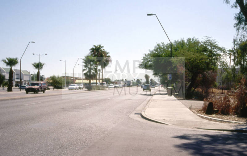 Apache Boulevard looking east from Cedar St.