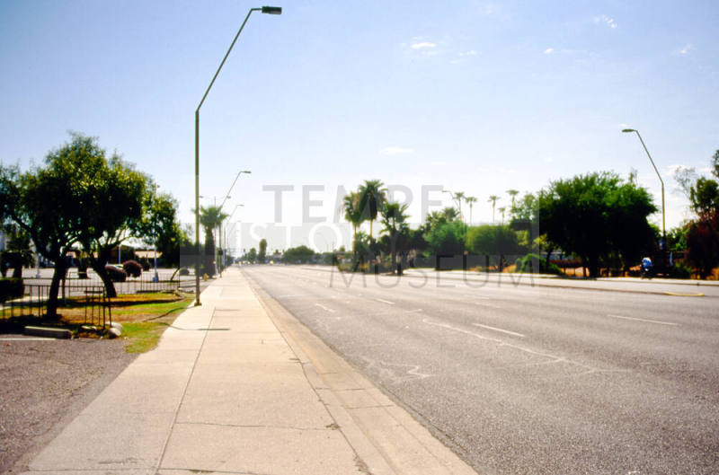 Apache Blvd. looking east from N. 1100 block