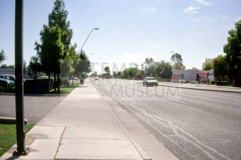 Apache Blvd. looking east from N. 1100 block