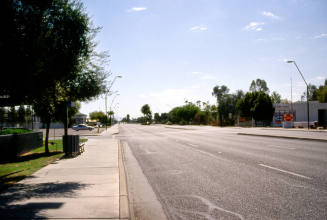 Apache Blvd. looking east at N. 1100 block