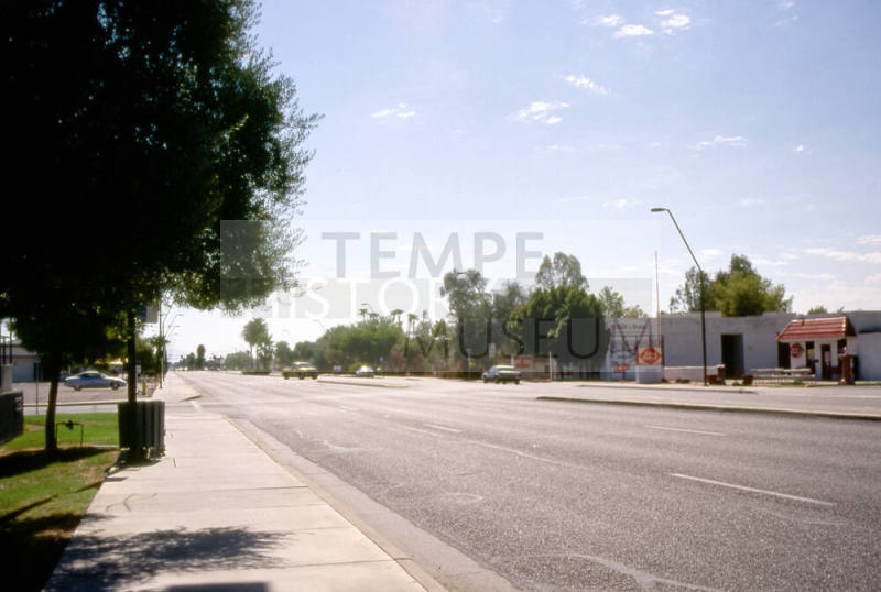 Apache Blvd. looking east at N. 1100 block