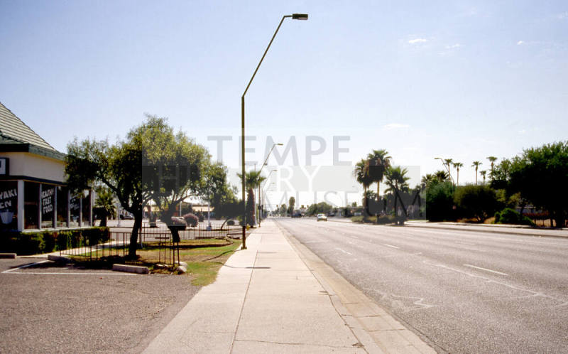 Apache Blvd. looking east at the 1100 block