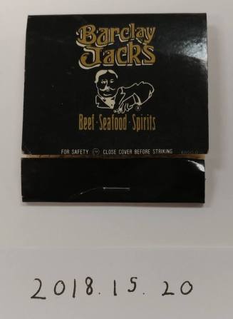 Barclay Jacks Restaurant Matchbook