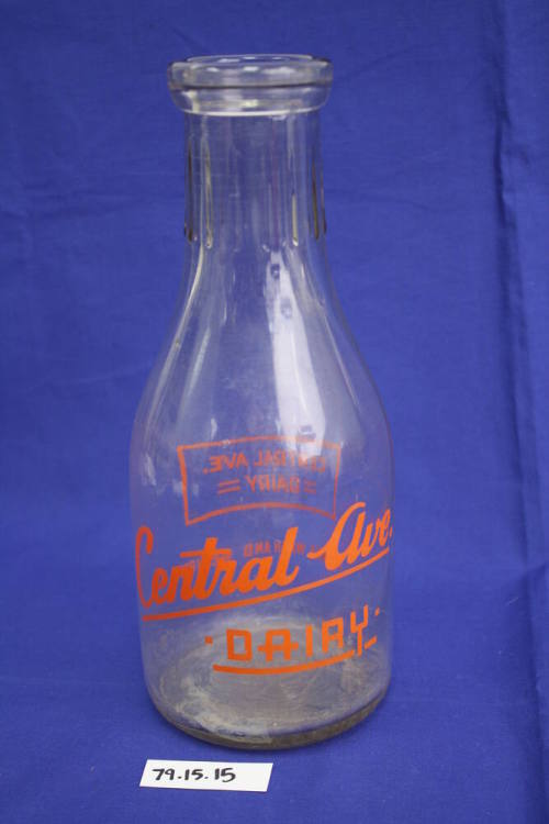 Glass milk bottle