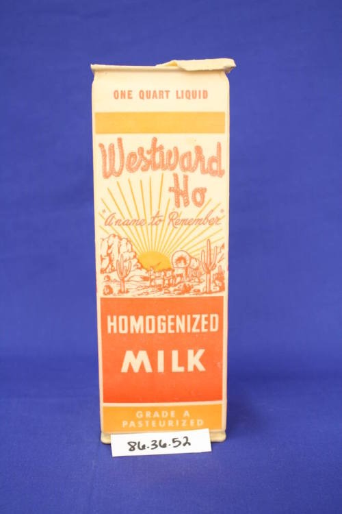 Westward Ho Dairy Milk carton