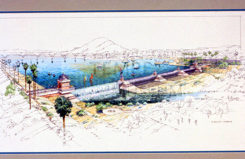 Artist's sketch of Tempe Town Lake