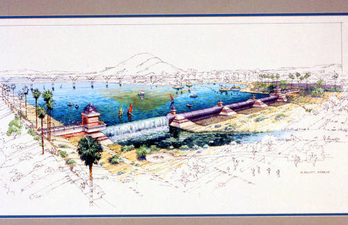 Artist's sketch of Tempe Town Lake