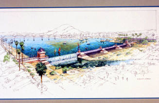 Artist's sketch of Tempe Town Lake