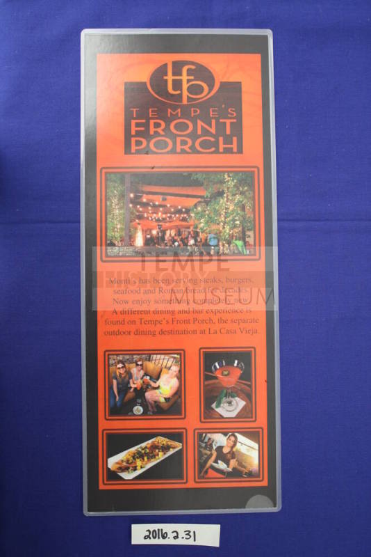 Monti's La Casa Vieja "Tempe Front Porch" Menu
