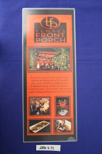 Monti's La Casa Vieja "Tempe Front Porch" Menu