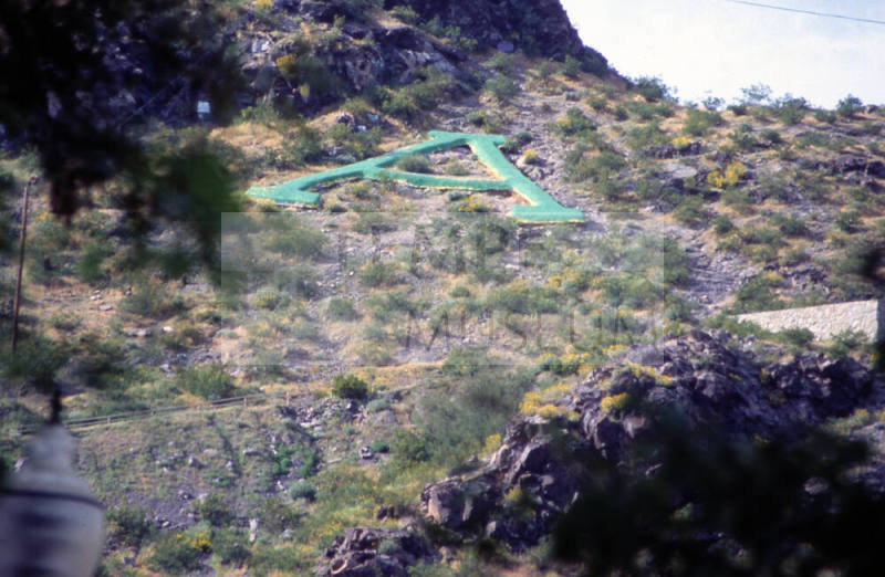 "A" on Tempe Butte, Painted Green