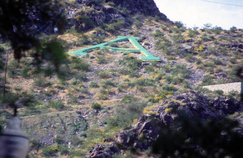 "A" on Tempe Butte, Painted Green