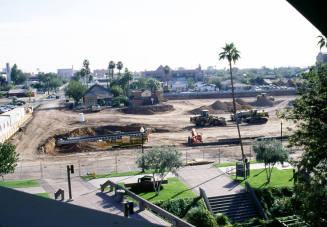 Brickyard site from City Hall, 6th St. and Mill Ave.