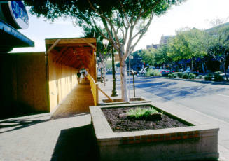 Brickyard construction walkway, Mill Ave.
