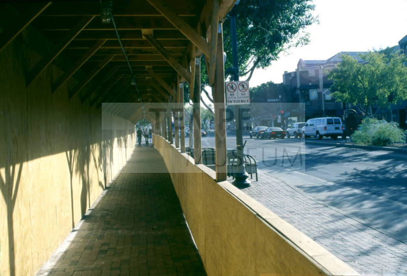 Brickyard construction walkway, Mill Ave.