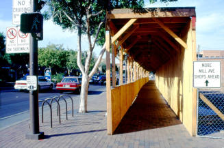 Brickyard construction walkway, Mill Ave. at 7th St.