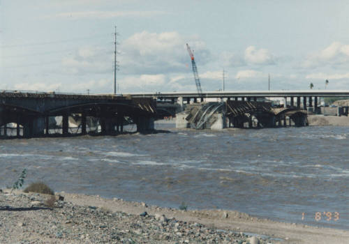 Frame I Complete - Frame II Falsework Designed for 50,000 CFS