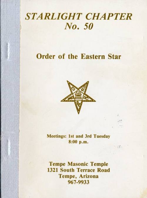Starlist Chapter 50 order of Eastern Star