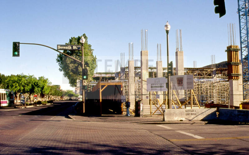 Brickyard construction from 7th St. and Mill Ave.