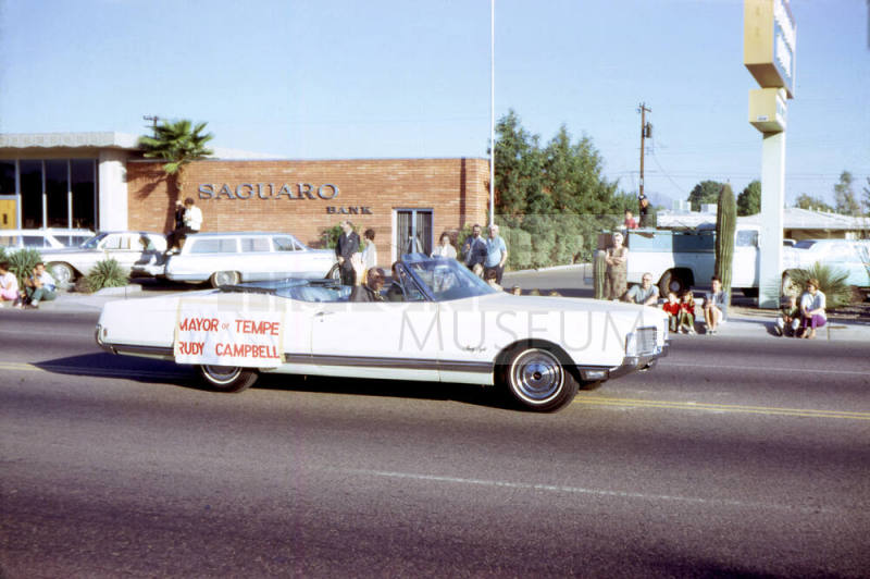 Mayor Rudy Campbell in Oldsmobile, Tempe Parade