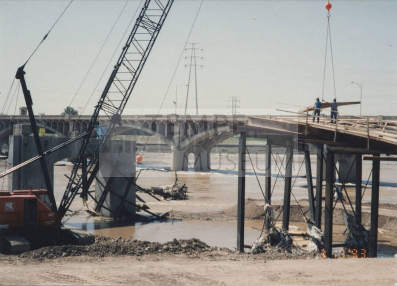 Removing Flood Damaged Falsework Span 8