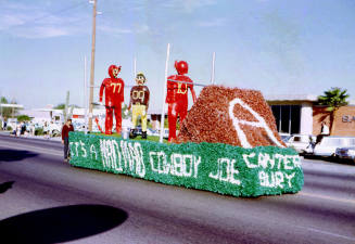 "Cowboy Joe" Football Float in Mill Ave. Parade