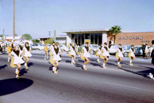 Cheerleaders Marching in Mill Ave. Parade