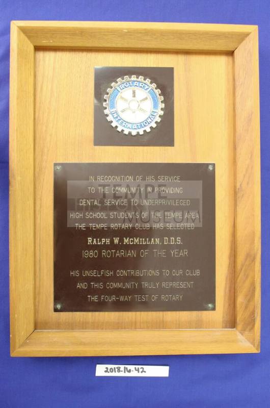Ralph McMillan 1980 Rotarian of the Year