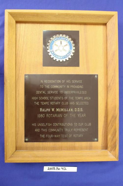 Ralph McMillan 1980 Rotarian of the Year