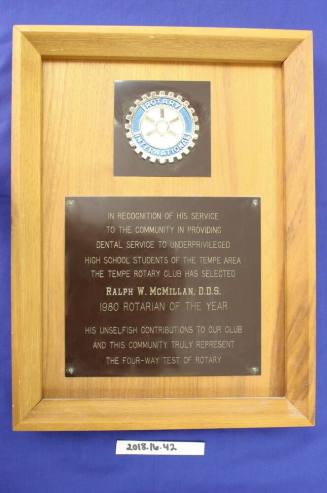 Ralph McMillan 1980 Rotarian of the Year