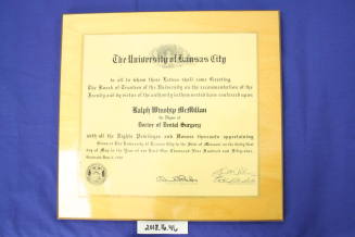 Doctor of Dental Surgery : Ralph McMillan