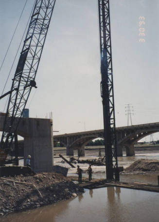 Driving Piles for Span 8 Falsework