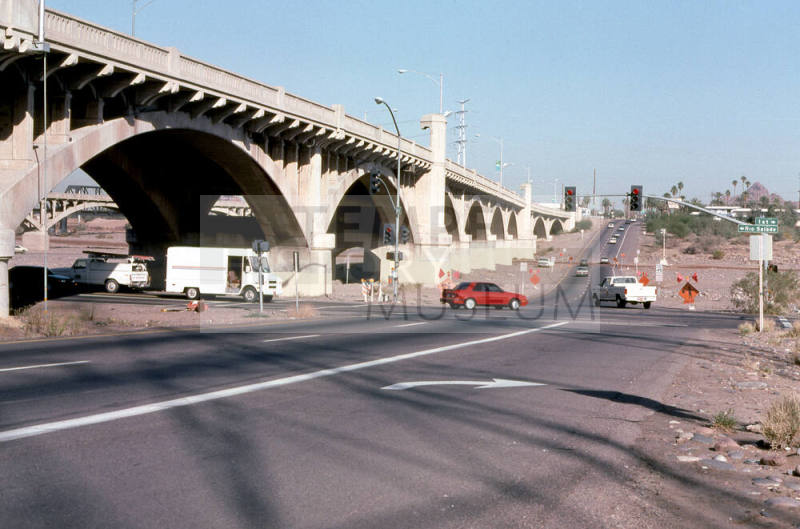 Traffic under Mill Avenue Bridge