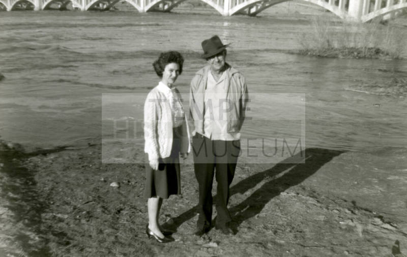 Irene and Bill Hertenstein by the Salt River - Mill Ave Bridge