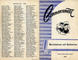 Tempe Union High School Baccalaureate and Graduation of 1958 Program
