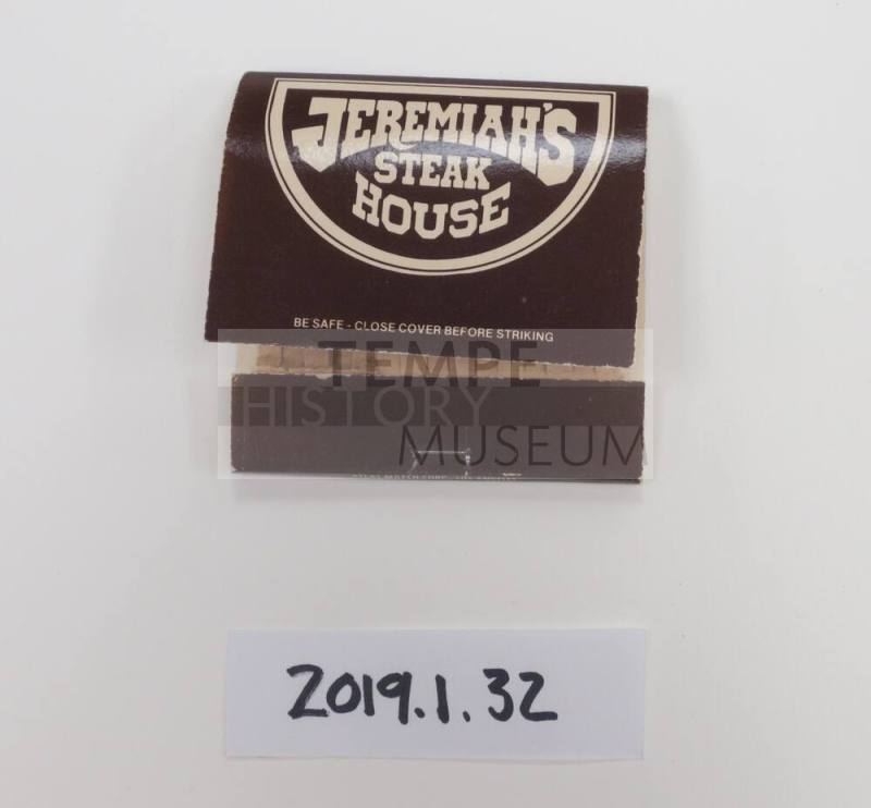 Jeremiah's Steak House Matchbook
